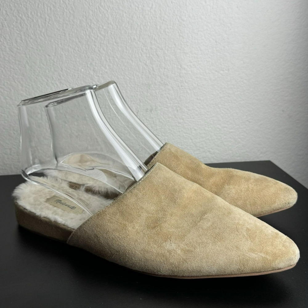 Madewell The Suede Kasey pointed Mule slide shearling lined‎ womens 8 slip-on